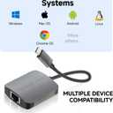 PEPPER JOBS USB C to Ethernet Adapter, Gigabit Ethernet Adapter to USB 3.0 Type-C Ethernet Network Adapter, Portable Thunderbolt Adapter, Laptop USB C Hub forMacBook Air/Pro, XPS, USB-C Device