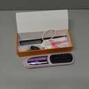 Go Brush Pro 2026, Portable Straightener Brushs for Travel, with LCD Temperature Display, Fast Heating Cordless Mini Hair Brushs (Purple)