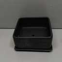 MyGift Modern Black Ceramic Square Indoor Small Planter, Flower Succulent Plant Pot with Drainage Hole and Removable Drip Tray