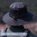 Fishing Hat, UPF50+ Wide Brim Sun Hat for Men Women, UV Protection Hiking Beach Bucket Hats Summer Safari Hat (Black)