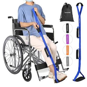 39 Inch Blue Long Leg Lifter Strap with Padded Handgrips and Foot Loop,Rigid Leg Lifter Hip&Knee Replacement Surgery Recovery Kit,Mobility Aids Tool Foot Lifter Easily Get in and Out of Bed,Car,Wheelchair