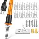 Honoson 30 Pieces Electric Hot Knife Cutter Tool, 20 Pieces Blades, 3 Blade Holders, 2 Pyrography Blades, Metal Stand Hot Carving Knife for Cutting Carving Soft Thin Foam Cloth Stencil