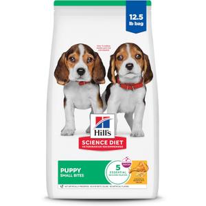 Hill's Science Diet Puppy, Puppy Premium Nutrition, Small Kibble, Dry Dog Food, Chicken & Brown Rice, 12.5 lb Bag, Best Before 05/2027