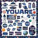 Pack of 2, Mooliwe 86 Pcs Space Affirmation Station Classroom Bulletin Board Set Motivational Bulletin Board Back to School Positive Affirmations Accent Cutout Mirror Growth Mindset Decor for School Office Home