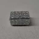 ELLDOO Crystal Jewelry Box Rectangle Trinket Organizer with Lid Earrings Rings Vintage Treasure Keepsake Box for Valentine Wedding Dresser Bedroom Decoration, Silver (Large)