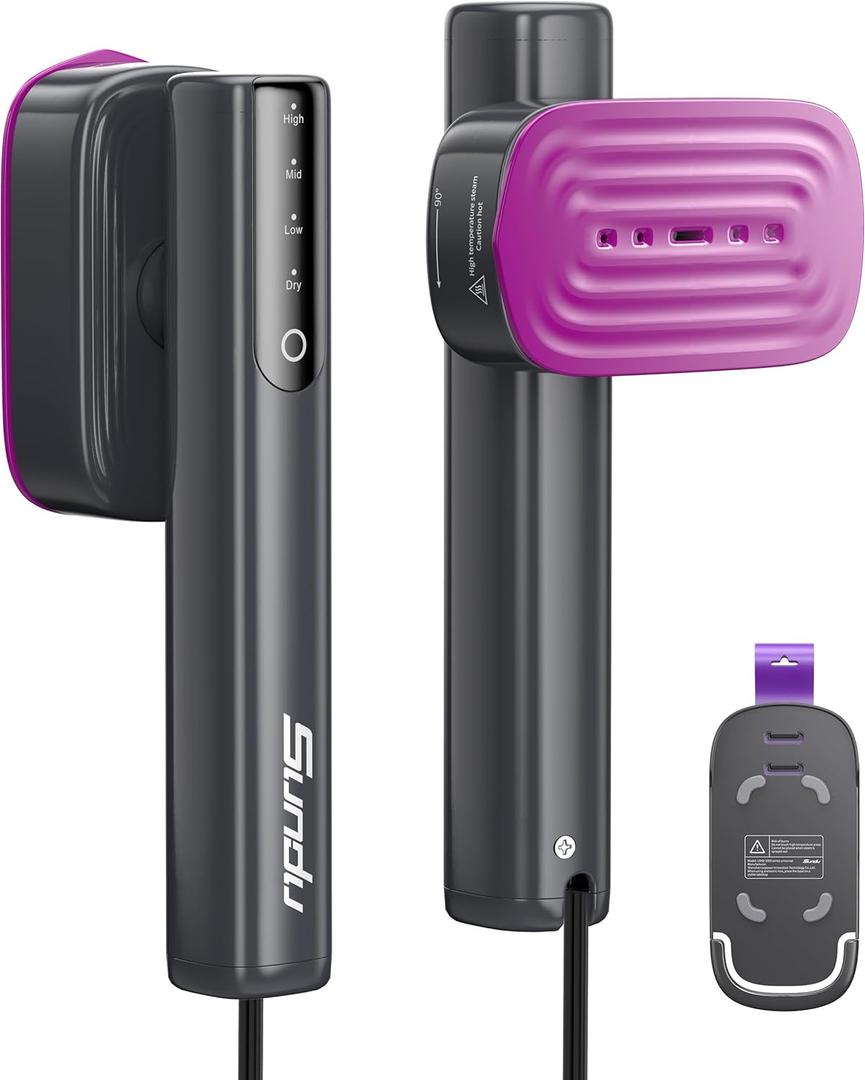 Steamer for Clothes,1200W Powerful Portable Steamer Iron,15s Fast Heat-up,100ml Tank,20 Min Continuous Steam, Wrinkle Remover for Travel, Home, Office(Purple)