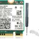 WiFi 7 Card BE200 M.2 Key E Tri-Band 6GHz/5GHz/2.4GHz Up to 5.8Gbps BT 5.4 Compatible with WiFi 7/6E/6/5 Routers for Windows 10/11 (Not Supported on AMD Motherboards)