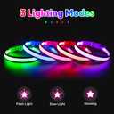 Flashseen LED Dog Collar, Light Up Dog Collar USB Rechargeable, Brightest Dog Lights for Night Walking, Adjustable Dog Collar Light for Dog Safety(Small, Candy Pink)