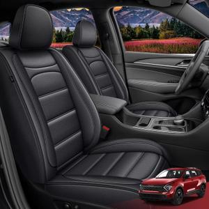 Car Seat Covers Fit for Kia Sportage LX 2023 2024 2025,Full Set Waterproof Faux Leather Seat Covers Automotive Breathable Seat Cushion Protector(5 Seat Black)