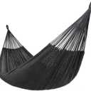 Lazy Daze Hammocks Handwoven Mayan Hammock, 10.5 FT Soft Rope Double Hammocks, Portable Outdoor Hammock with Carry Bag, 2 Straps & Carabiners for Patio Outside, 550 lbs Weight Capacity, Gray (Grey)
