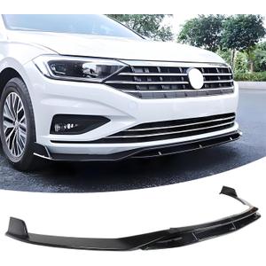 Front Bumper Lip Splitter Spoiler Compatible with Volkswagen VW Jetta MK7 2019 2020 2021 R-Line/S/SE/SEL Double Layer 4pcs Kit Accessories Air Chin Body Protector (Glossy Black)