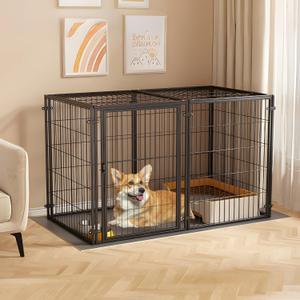 XPIY Large Dog Crate 59 Inch Metal Kennel for Medium and Small Dogs, Safe Indoor & Outdoor XL Big Puppy Cage, Pet Playpen Yard, Dog Fence Playpen Easy Assembly (Black) XPIY Large Dog Crate 59 Inch Metal Kennel for Medium and Small Dogs, Safe Indoor & Outdoor XL Big Puppy Cage, Pet Playpen Yard, Dog Fence Playpen Easy Assembly (Black)