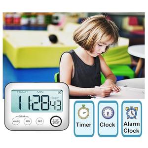 Digital 99h 59m 59s Kitchen Timer & Alarm Clock, Loud 100dB, Strong Magnetic, Large LCD, Silent/Beep Mode, Power-Saving, Light Indicator, Countdown & Stopwatch for Cooking, Classroom