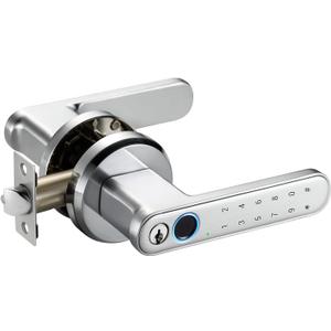 Fingerprint Door Knob with keypad, Entry Keyless Door Lock with Handle, Fingerprint, Code, Keys, 0.2s Biometric Smart Door Lock for Bedroom, Hotel, Office