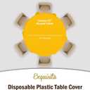 12-Pack Premium Plastic Tablecloth 84in. Round Table Cover - Yellow