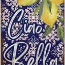 Ciao Bella, Italian Phrase, Italian Tiles, Lemon Tree, Vintage Metal Decor, Plaque Sign, Fun Home Wall Art, Gift Personalization Idea, Bedroom, Office, Stylish Simple, Home Coffee Wall Decor, Double Sided Printing Waterproof and Dustproof 8x12 IN