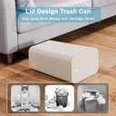 N. NETDOT 3 Pack Small Trash Can with lid, 3 Gallon Bathroom Trash Can,Garbage Can Slim Trash Bin Waste Basket for Bathroom,Kitchen,Bedroom,Living Room,Office,Laundry - Off White