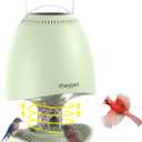 Sheggell Squirrel Proof Bird Feeders for Qutside Hanging,SolarPowered,Spinning Scares Away Squirrel,Automatic SeedDryer,ldeal Gift for Bird Lovers (Green)