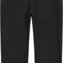 Weintee Women's Plus Size Petite Cotton Pants with Pockets (Black, L)