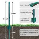 Thealyn 3ft Fence Posts, Pack of 10 - Sturdy Metal U-Posts & Step-in Stakes, No Digging Poles for Garden Wire Fencing and Yard Signs (Fits 2-ft Fence Mesh)