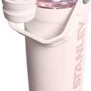 STANLEY Vitalize Shaker Bottle 20 oz | Leakproof Insulated Stainless Steel Shaker Cup | Base Storage and Twist On Fast Flow Lid | Protein Shakes and Pre Workout Powder | BPA-Free | Rose Quartz