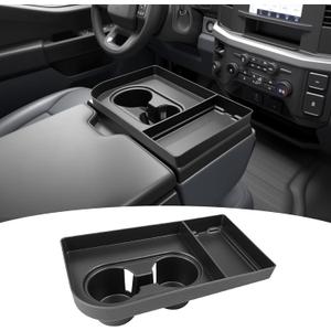 Jump Seat Cup Holder Organizer for 2021-2025 Ford F150 & 2023-2026 Ford F250 F350 F450 F550 F600 Super Duty Center Console Cup Holder Insert Cupholder Coaster Liner Accessories(Jump Seat Only)