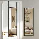 Antok 48" x 14" Full Length Over-the-Door Mirror, Hanging Mirror, Black
4-in-1 Standing Leaning Wall Mounted, Adjustable Hooks, Rectangular, for Bedroom Living Room Entryway Dorm
