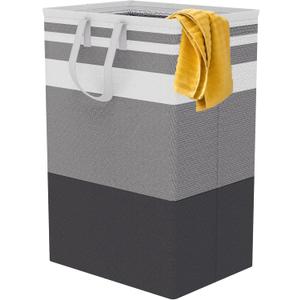 75L Large Laundry Hamper with Handles, Dirty Clothes Hamper for Bedroom Waterproof, Freestanding Tall Laundry Basket Waterproof, Hamper for Bedroom, Bathroom, Dorm, Toys Storage (Stripes, 2 × 75L)