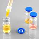 2ml Sealed Vials with Self Healing Injection Port and Plastic-Aluminum Flip Caps,Glass Empty Vials for Injection 50 Pack
