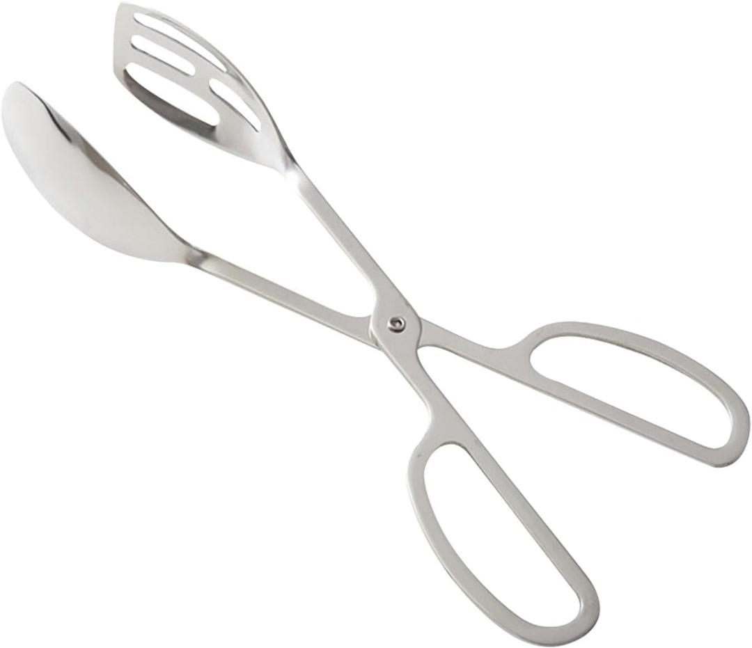 Food Tongs, Heavy Duty Stainless Steel Kitchen Tongs Salad Tongs 10 inch Heat Resistant Small Serving Tongs for Cooking, Grill, Pastry, Sandwich, Ice, Food Bread Dessert (Silver)