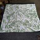 CaliTime Throw Pillow Covers Outdoor Waterproof Pack of 2 Cozy Elegant Blossoming Flowers Leaves Decorative Cushion Cases for Garden Patio Tent Balcony Couch Sofa 18 X 18 Inches Dark Green Baby Blue