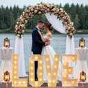 Yunsailing 3 ft Love Marquee Letters, Large LED Light up Love Sign with Pre-cut Frame, Giant Marquee Numbers for Wedding Decor, Engagement, Proposal, Birthday, Bridal Shower Party Decorations | Pre-cut Frame, Marquee Giant Number Sign, Warm LED Lights Ambiance, Wedding, Engagement, Proposal, Bridal Shower Party Decor