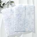 UNIQOOO 50 Pack Pre-Folded Dusty Blue Grace Bloom Vellum Jackets for 5x7 Invitations, 115GSM Transparent Vellum Jacket for Vintage Themed Wedding & Events