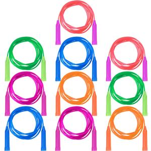 Aneco 10 Pack Kids Jump Rope Set Colorful Outdoor Jump Ropes 7.3 Feet Jumping Ropes Great Birthday Party Sports Activities Favors Gift