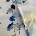Watercolor Blue Leaves Window Valance for Bedroom Living Room, Grey Leaf Vine Plant Curtains Valanes for Windows, 3" Rod Pocket Window Treatment for Season Home Decorations, 54 x 18 Inch, 1 Panel