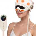 Head and Eye Electric Massager, Eye Massager with Heat | White Noise Helps You Sleep, 5 Zone Kneading, Rechargeable, 3 Temperature Settings