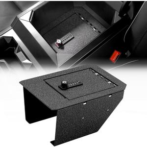 JOYTUTUS Center Console Safe Lock Box Compatible with Cybertruck 2024 2023 Center Console Armrest Lockbox with 4 Digit Combo Code Lock Cybertruck Accessories