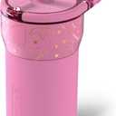 BrMate Leap 12oz 100% Leakproof Kids Tumbler with Handle and Silicone Soft Straw | Drop Resistant Silicone Sleeve | For Kids 4+ | Insulated Stainless Steel | Cup Holder Friendly | 12oz (Princess)