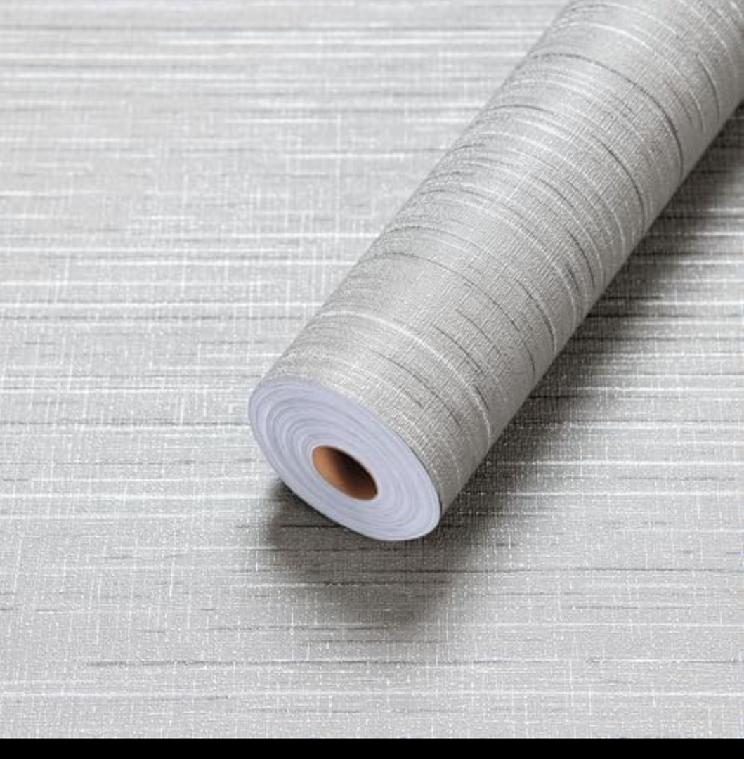 osayhome Grasscloth Peel and Stick Wallpaper - Gray Textured Fabric Linen Thick Vinyl Contact Paper for Walls - Self Adhesive - 24in x 393in