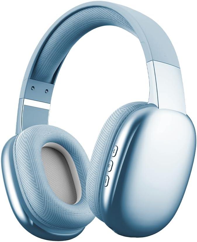 Gabba Goods Wireless Over Ear Bluetooth Headphones with Microphone - Wireless Headset -Noise Reduction - Bluetooth, Wired,Built in Micro SD for Travel, Home, Work TV,PC,Gaming,Cellphone (Blue) (one size fits all)