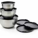 ANGORA BRANDS Stainless Steel Mixing Bowls with Lids Set (3-Piece) - Nesting Bowls for Cooking, Baking, Salads & Serving - 1.5 QT, 3 QT & 5 QT - Modern Kitchen Essentials by Samma