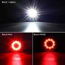 Partsam 2Pcs 4" Inch Round LED Trailer Tail Lights White Red Taillights Flange Mount 16 LED DC 12V Sealed Waterproof Stop Brake Tail Running Reverse Backup Lights Lamps for RV Trailer Trucks