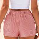 BTFBM Striped Boxer Shorts for Women 2026 Spring Summer Y2k Vacation Beach Bottoms Lounge Sleep Pajama PJ Pants Clothes (XL)