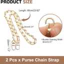 uxcell Purse Chain Strap, Iron Leather Bag Chain Strap Replacement with Buckle for Handbag Shoulder and Crossbody Bags