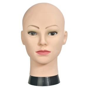 Bald Female Training Head Cosmetology Mannequin Head for Wigs Making and Display with Free clamp (12B)