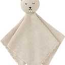LAWKUL Baby Lovey Knit Newborn Babies Security Blankets Bear Lovie Cuddly Comforter Safe Loveys for Infant Boy Girl Beige