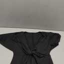 Floerns Women's Deep V Neck Twisted Plunging High Slit Mini Party Dress (Large, A Black Pure)
