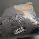 Nesker 7 Pcs Comforter Set King Size, Abstract Oil Painting Bedding Set for Kids and Adults, Navy Blue Gray Gold White Bed Sheet Sets with Fitted Sheet 2 Pillowcases & 2 Shams