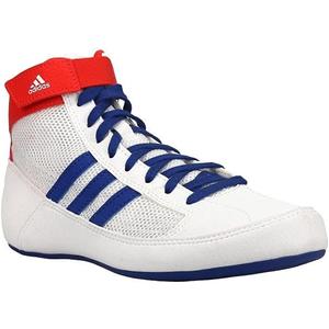 Adidas Mens HVC 2 Youth Wresling Shoes (5.5 Big Kid, White/Royal Blue)