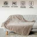 Tefici Heated Blanket Throw 50"x60", Ultra Soft 2-Layer Flannel Electric Blanket, for Home Office Sofa,3 Heat Settings, 4H Auto Off, ETL FCC Certified, Overheat Protection, Machine Washable, Camel